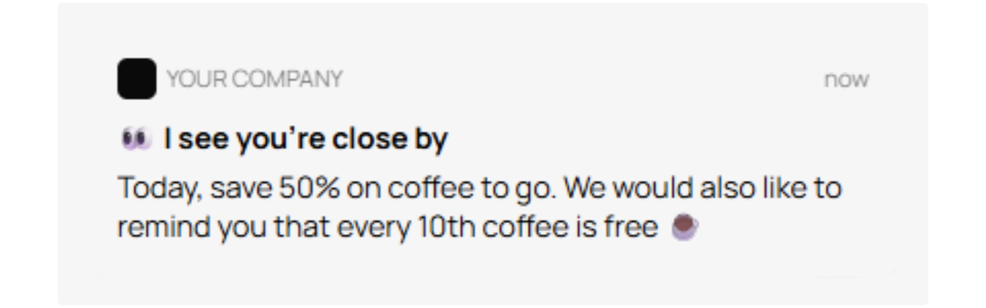 Notification Geolocation